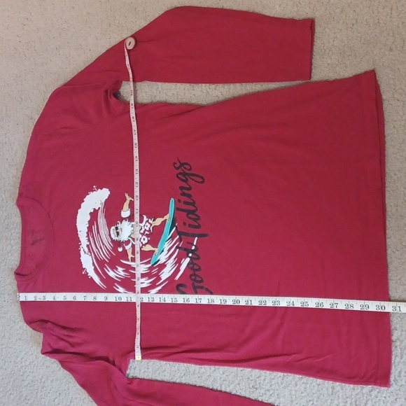 North Pole Trading Co. Red Santa Long Sleeve Top - Picture 3 of 9